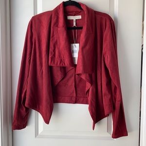 Red Fuax Suede blazer